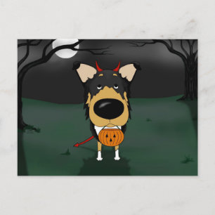 Carte Postale Halloween de Collie lisse