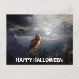 Carte Postale Halloween de la Chouette éffrayante et de la Plein