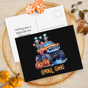 Carte postale Halloween de la famille Ghoul Gang