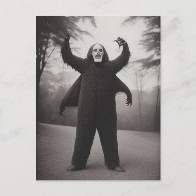 Carte postale Halloween de monstre bizarre étrange (Devant)