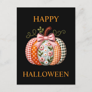 Carte postale Halloween de style campagnard Citrou