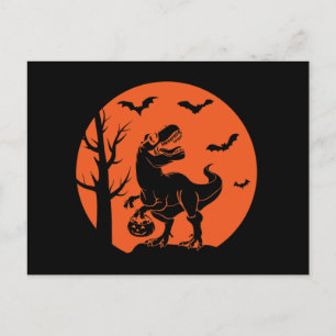Carte Postale Halloween Dinosaur costume de famille Halloween