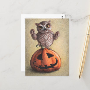 Carte Postale Halloween Dracula Owl
