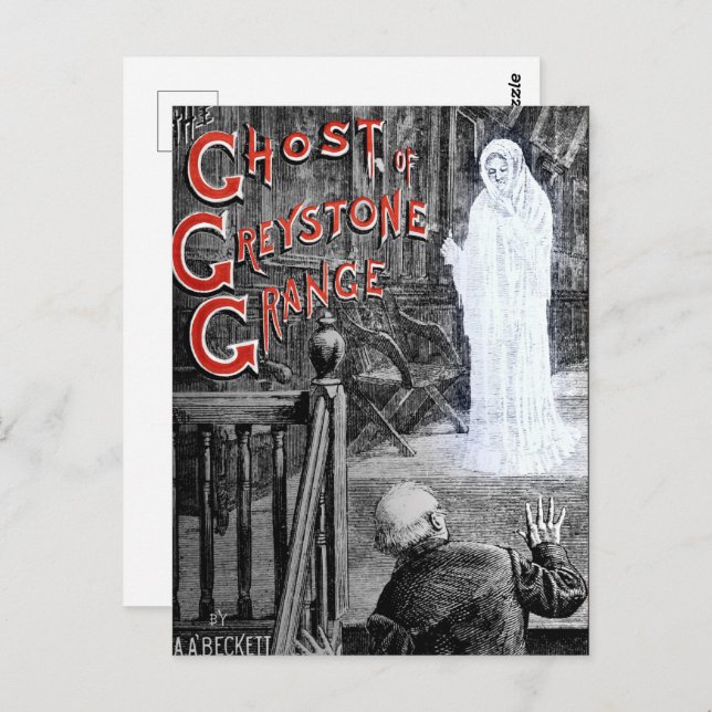 CARTE POSTALE HALLOWEEN ÉFFRAYANT GHOST DE GREYSTONE MANSION (Devant / Derrière)