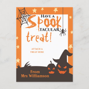 Carte Postale Halloween en classe Trick ou détenteur de traiteme