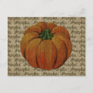 Carte postale Halloween et automne Citrouille Vint
