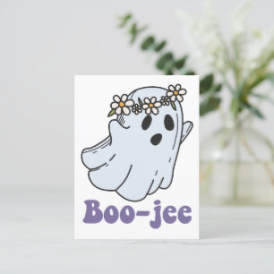 Carte Postale Halloween Fantôme Effrayant Boo Jee Boo 