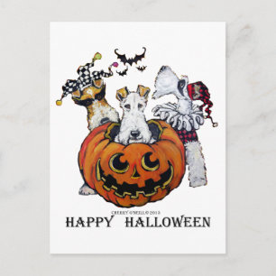Carte Postale Halloween Fox Terrier