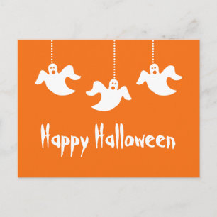 Carte postale Halloween Ghosts Halloween, orange