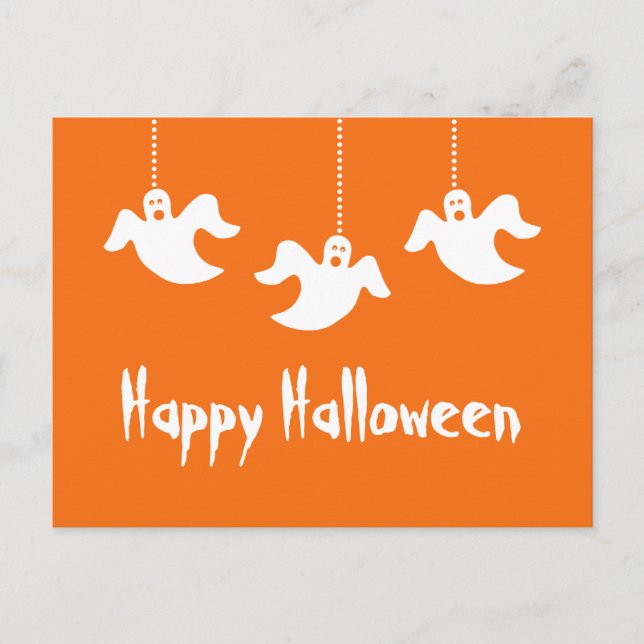 Carte postale Halloween Ghosts Halloween, orange (Devant)