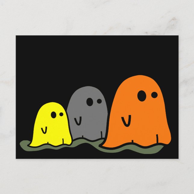 Carte postale Halloween Ghosts mignonne (Devant)