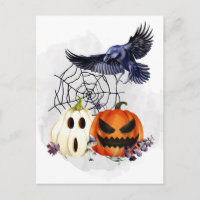Halloween Gothique Corbeau Corneille Citrouilles