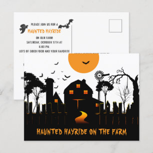 Carte Postale Halloween hanté sur la ferme