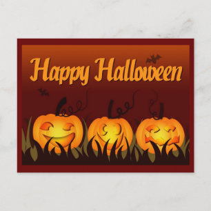 Carte Postale Halloween heureux - citrouilles
