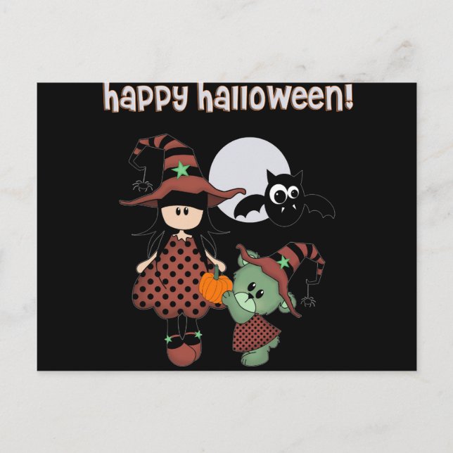 Carte Postale Halloween heureux fait sur commande (Devant)