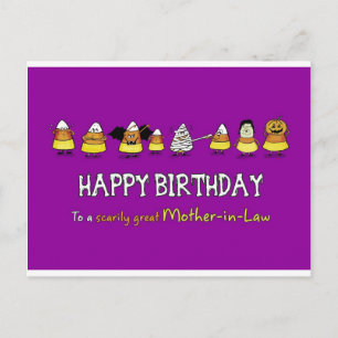 Carte Postale Halloween humoristique - Anniversaire de la belle-