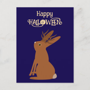 Carte Postale Halloween Jackalope Friandise ou Farce Coutume