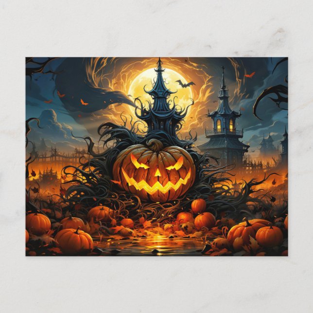 Carte Postale Halloween joyeuse et brillante (Devant)