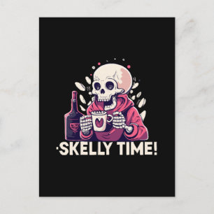 Carte Postale halloween mais c'est l'heure de skelly