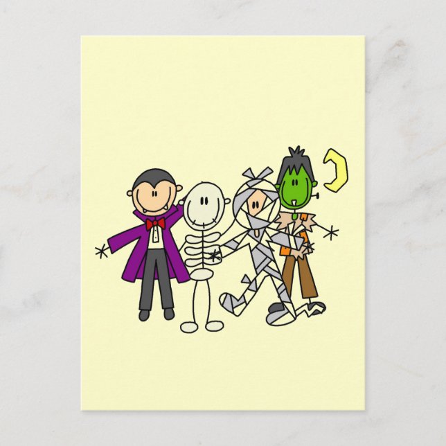 Carte Postale Halloween monstres t-shirts et cadeaux (Devant)