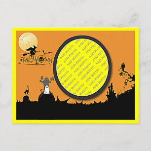 Carte Postale Halloween Night in Orange Glow Add Your Photo