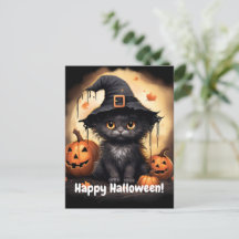 Halloween noir Kitty Citrouille Whitchy