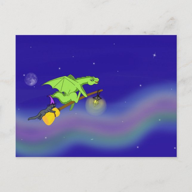 Carte Postale Halloween nuit de plaisir. (Devant)