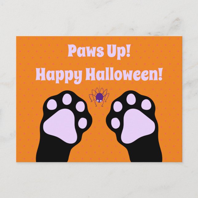 Carte Postale Halloween Pat Noir Cute (Devant)