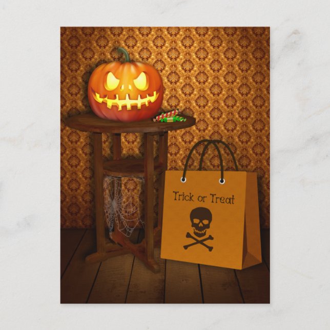 Carte Postale Halloween Pumpkin Trick or Treat (Devant)
