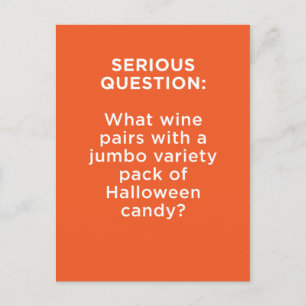 Carte Postale Halloween : Qu'est-ce qui se marie avec du vin et 