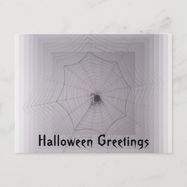 Carte Postale Halloween salutations mignonne araignée avec Infin (Devant)