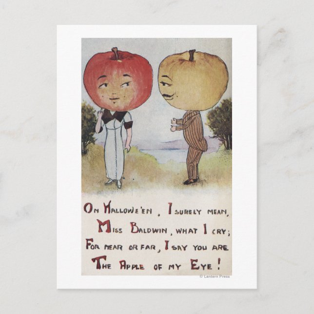 Carte Postale Halloween SalutationTêtes Apple (Devant)