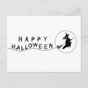 Carte postale Halloween Sorcière Volant