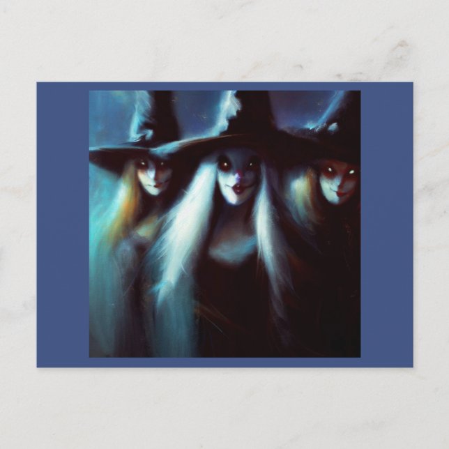 Carte Postale Halloween - Sorcières 4 (Devant)