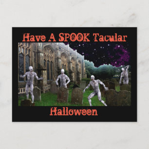 Carte Postale Halloween Spooktaculaire avec Zombies