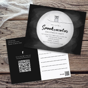 Carte Postale Halloween Spooktacular Owl QR Code Social Media