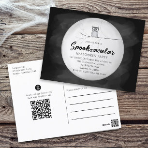 Carte Postale Halloween Spooktacular Owl QR Code Social Media