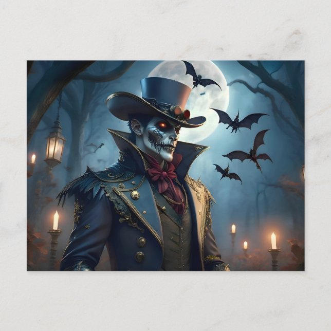Carte Postale Halloween Steampunk Southern Gentleman Zombie (Devant)