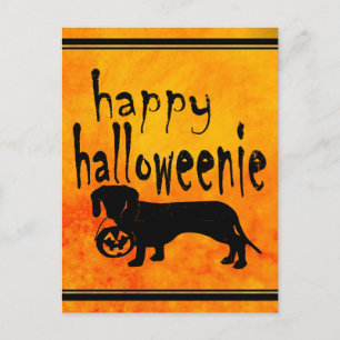 Carte Postale Halloween Trick ou Treat Dachshund