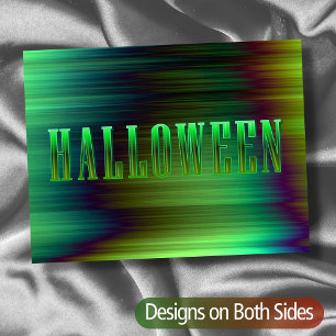 Carte Postale Halloween typographie gothique verte abstraite mod