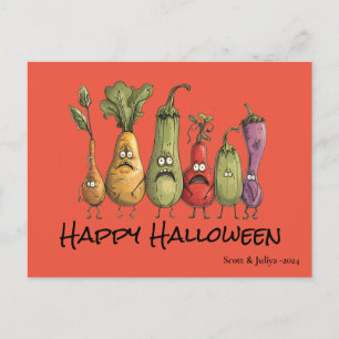 Carte Postale Halloween veggie effrayée drôle