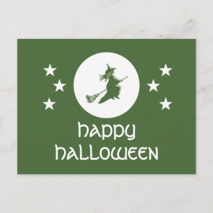 Carte postale Halloween, verte