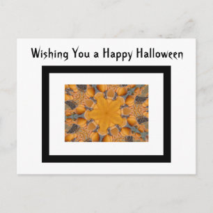 Carte Postale Halloween veut Citrouille orange Kaleidoscope noir