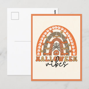 Carte Postale Halloween Vibes Boho Arc-en-ciel Automne Halloween