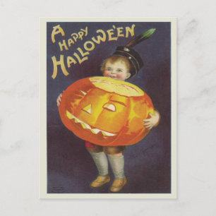 Carte Postale Halloween vintage et heureux