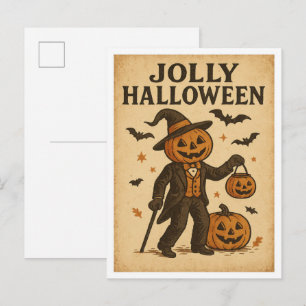 Carte Postale Halloween vintage joyeux Halloween