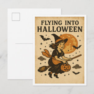 Carte Postale Halloween vintage volant
