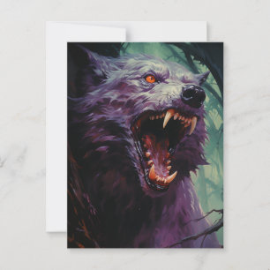 Carte Postale Halloween Werewolf