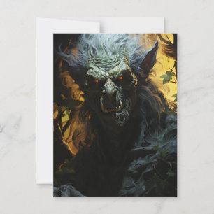 Carte Postale Halloween Werewolf