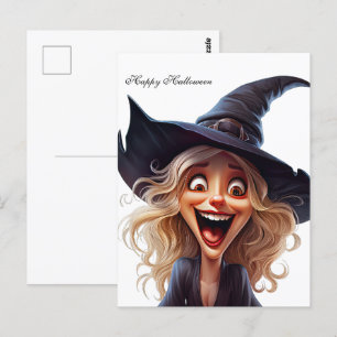 Carte Postale Halloween Witch